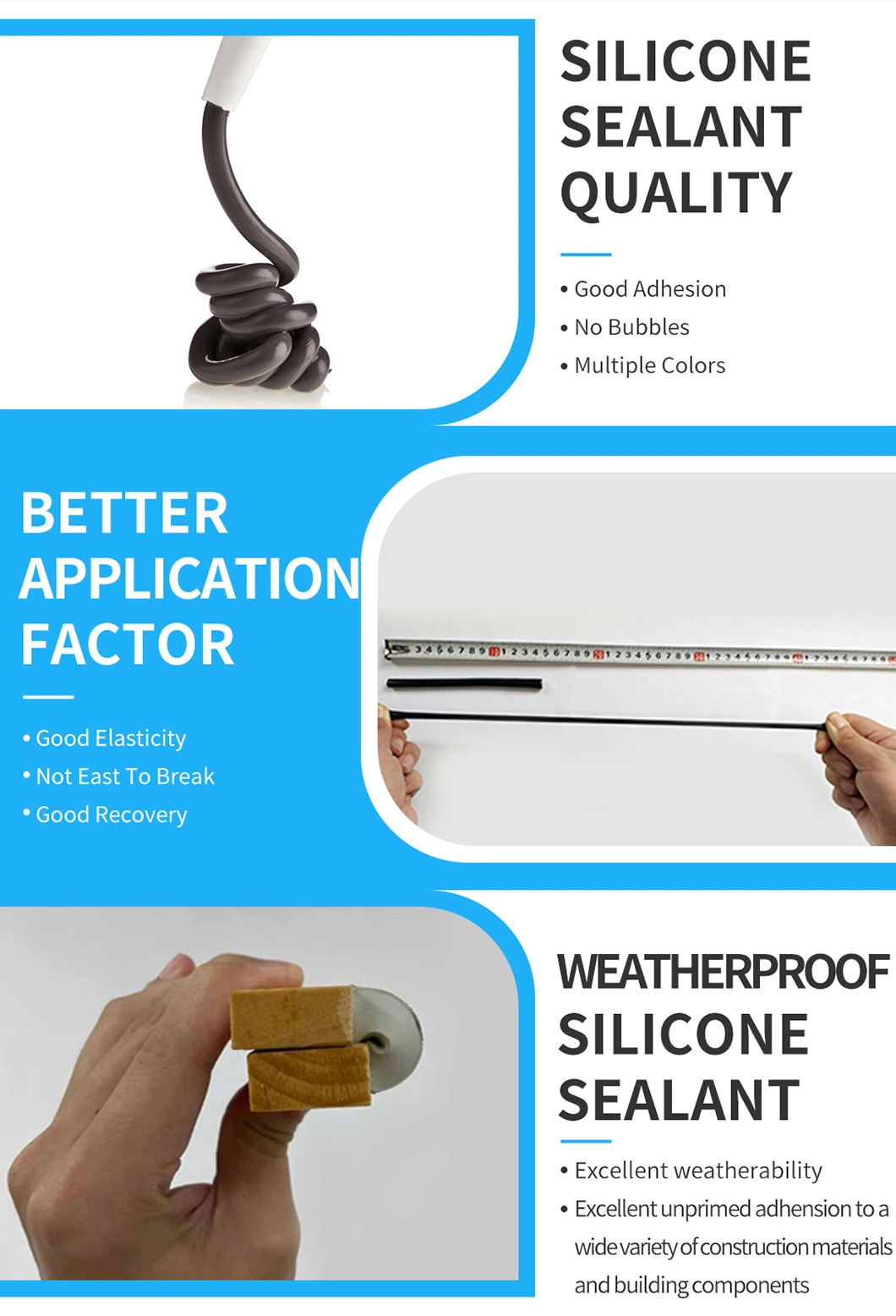 General Material Door Frame Decoration Silicone Sealant Adhesive for Door and Windows Sealing and Adhesive Use