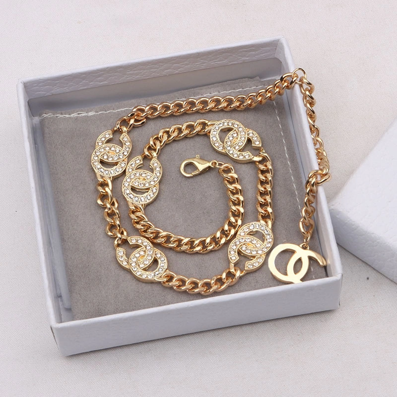 Luxury Inspired Designer Brand Jewelry Stainless Steel Necklace Gold Plated Women Designer Necklace