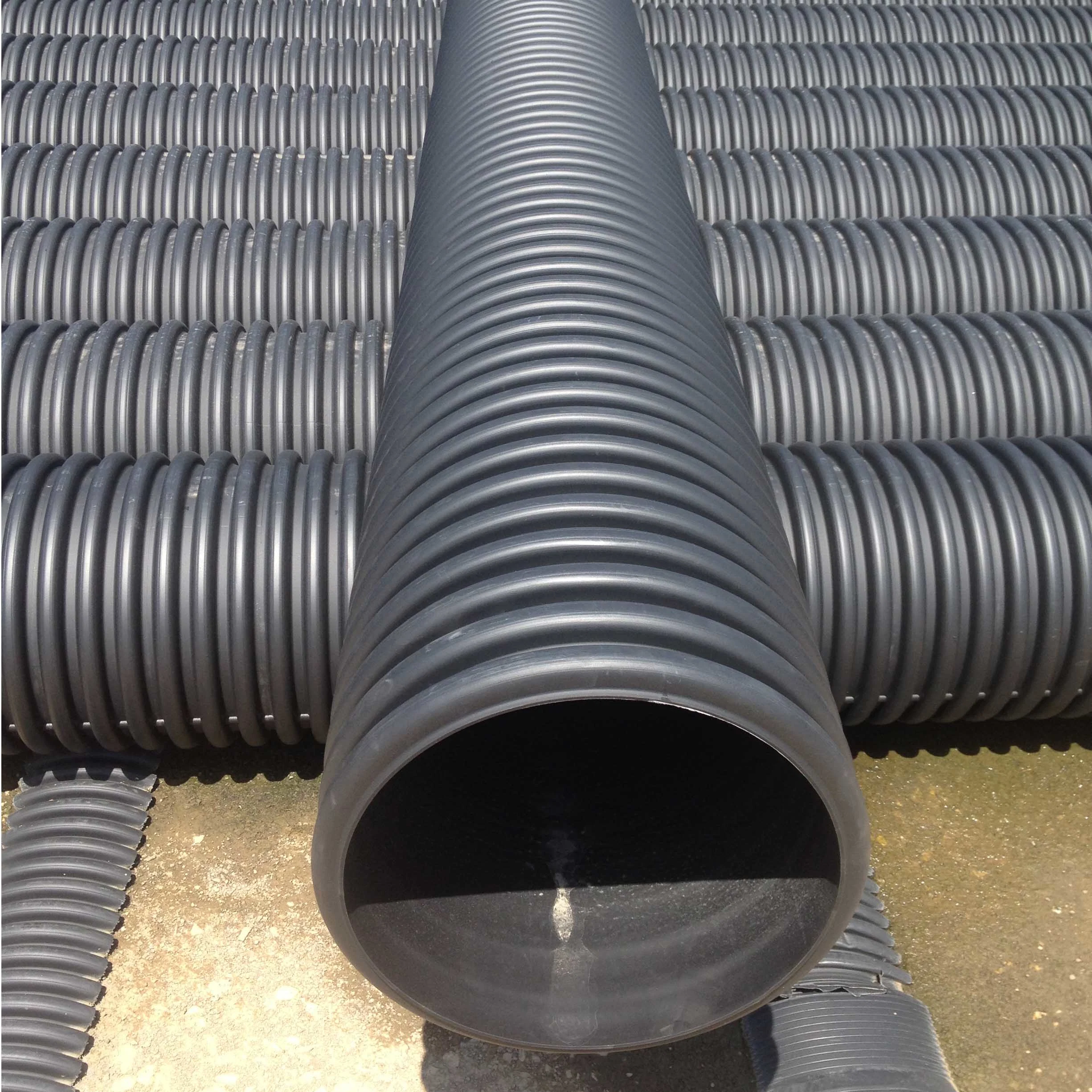 Large Plastic HDPE Double Wall Corrugated Drainage Pipe PE Tube