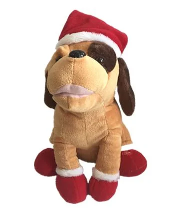 L'agitation et de vente chaude personnalisables Singing chien un jouet en peluche Xmas pour les enfants fr71