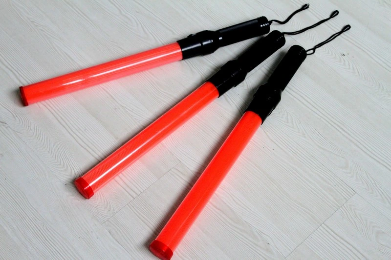 Factory Safety Road Hand Held Signal Red LED Strobe Wands Traffic Baton Light