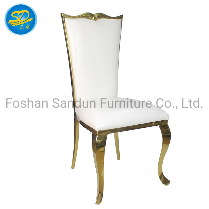 Good Quality PU Leather Gold Frame Metal Stainless Steel Furniture for Dining