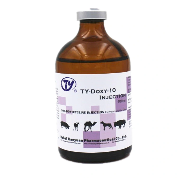 Doxycycline injection 10% GMP Antibactériens pharmaceutiques médecine animale haute qualité Meilleur Prix 10ml 50ml 100ml 250ml 500ml
