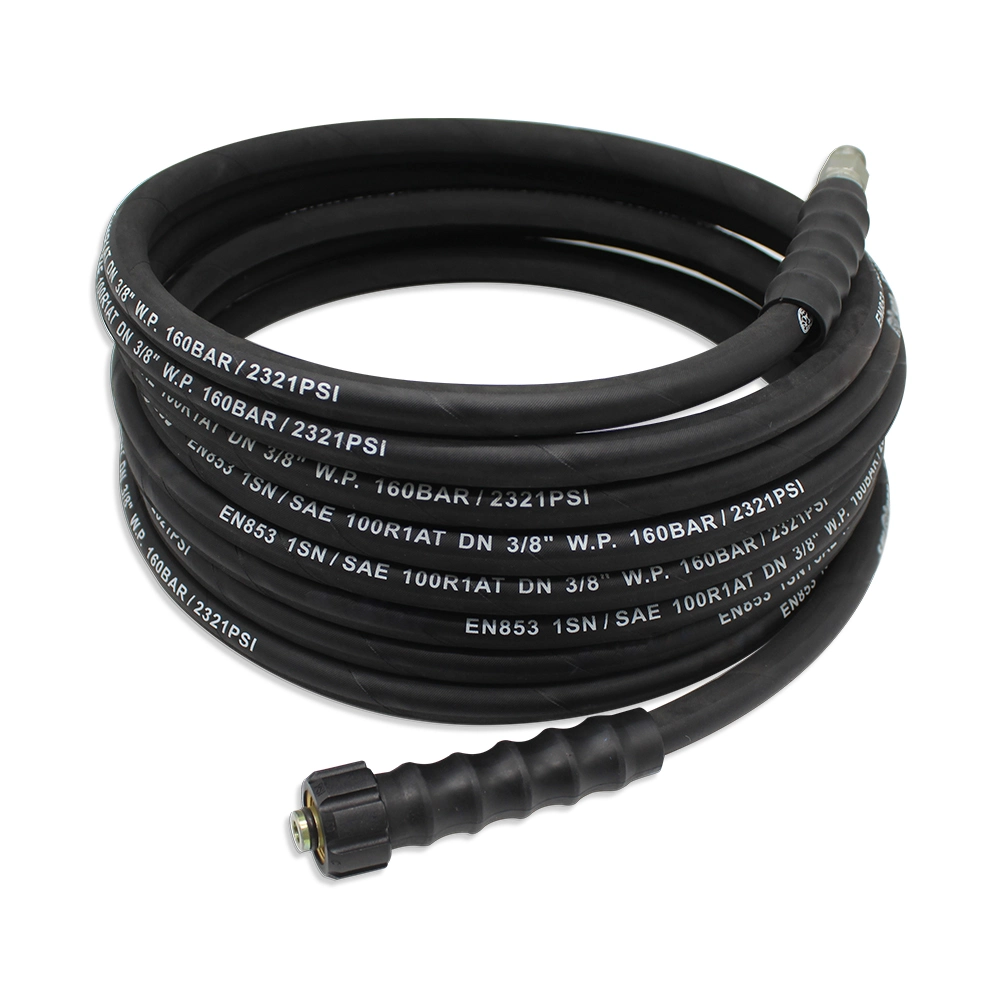 3/8 X 50' 3000 Psi Black Pressure Washer Hose Replacement / Extension Assembly Male X Male Swivel