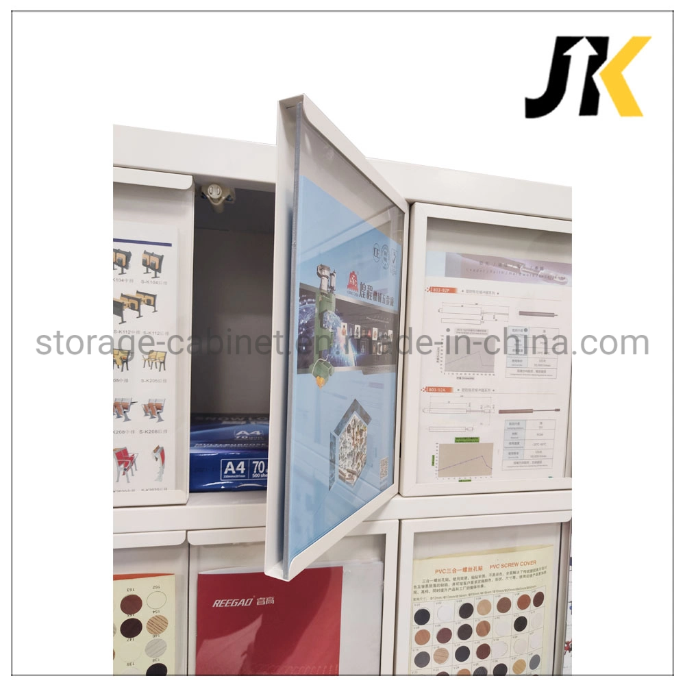 Filing Display Book Cabinet Metal Shelf Glass Door Steel Office Bookcase