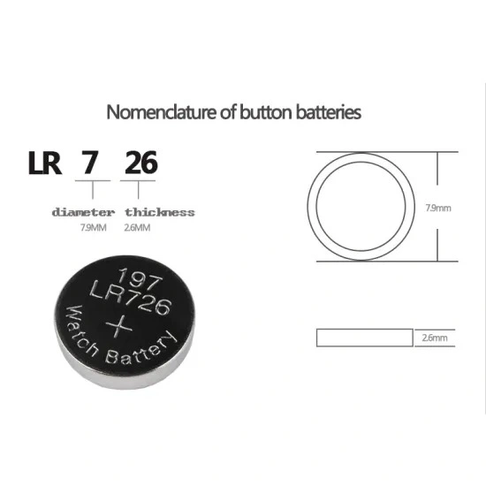 High quality/High cost performance  Primary 0% Hg Battery AG2 Lr59 197 Lr726 106 1.5V 28mAh Alkaline Button Coin Cell Battery for Watch/Lightings/LED Light