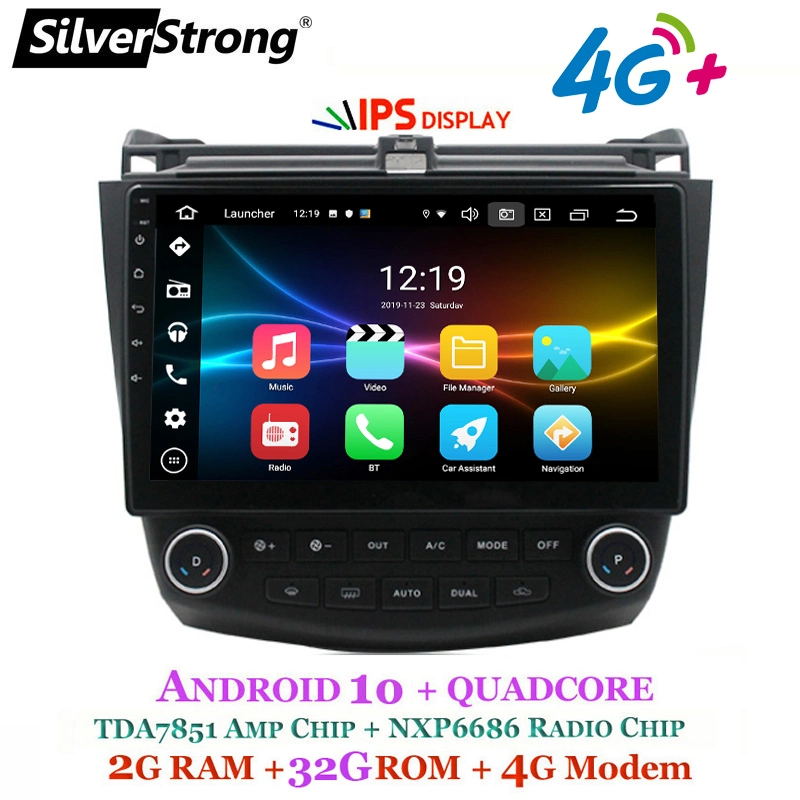 Silverstrong Android Stereo Autoradio Multimidia 10 Zoll-Bildschirm-Player GPS-Navi für Honda Accord 7 2003 2004 2005 2006 2007 Carplay