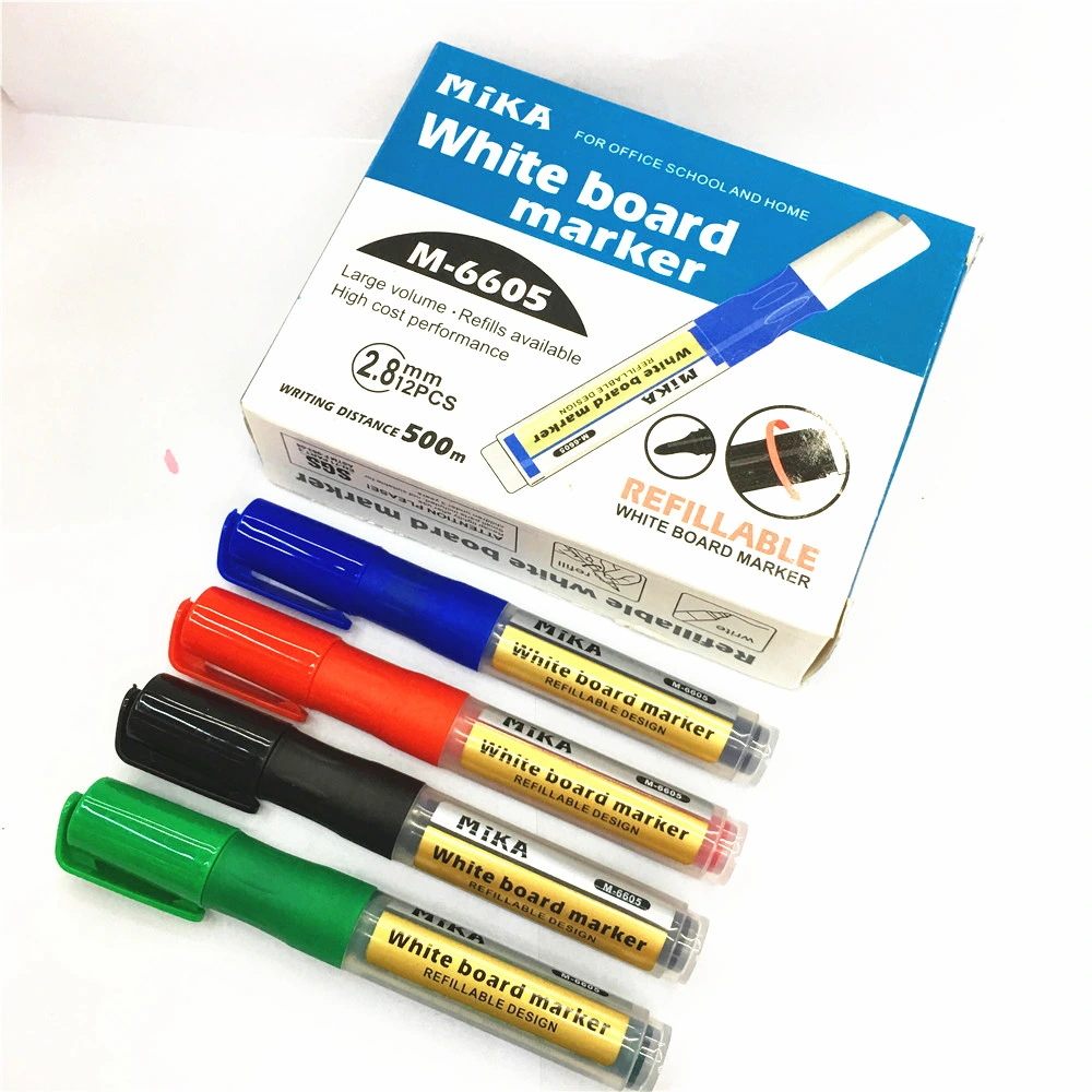 Refillable Whiteboard Marker Pen with Round Tip for Office Supply School Home