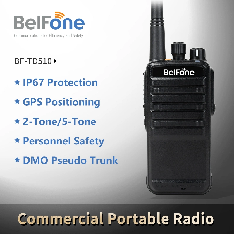 Belfone Bf-Td510 Cost Efficiency Dual Band Two Way Radio with GPS Dustproof IP67 for Critical Communication