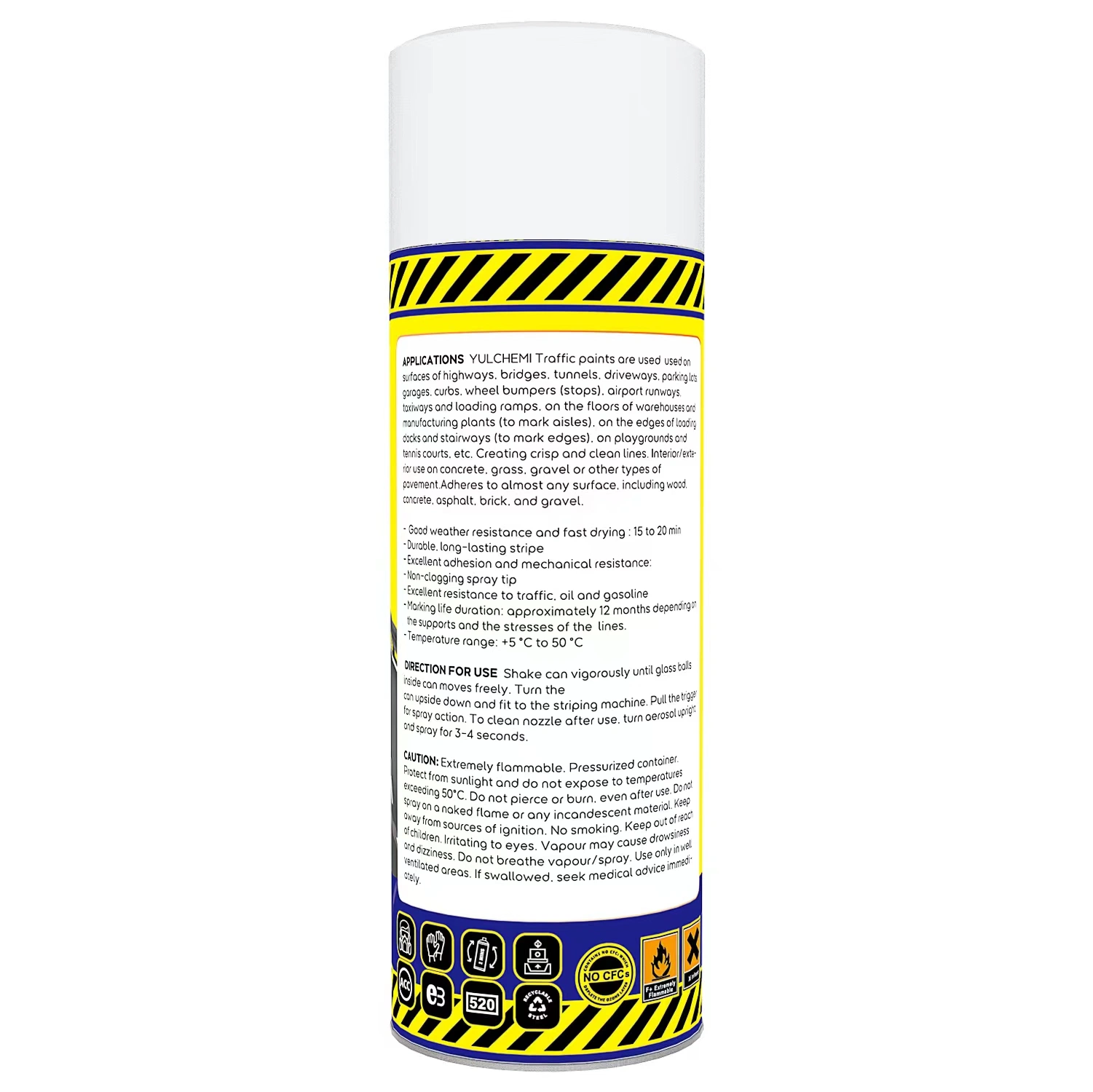 Aerosol Stripe Water Base Traffic Marking Spray Paint in Yellow