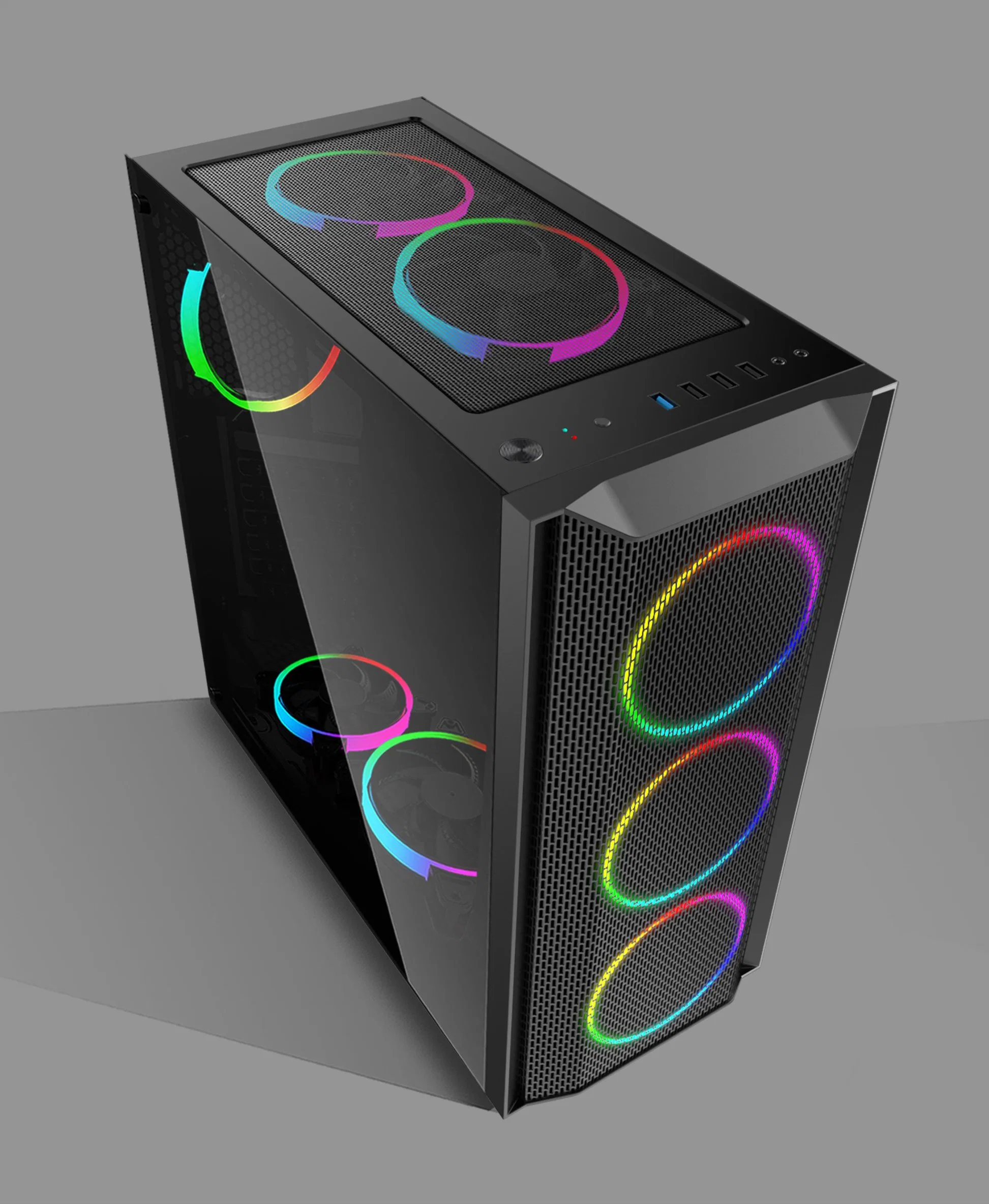 Wholesale/Supplier Gaming PC Case ATX Computer Gaming Case with Metal Mesh and Tempered Glass