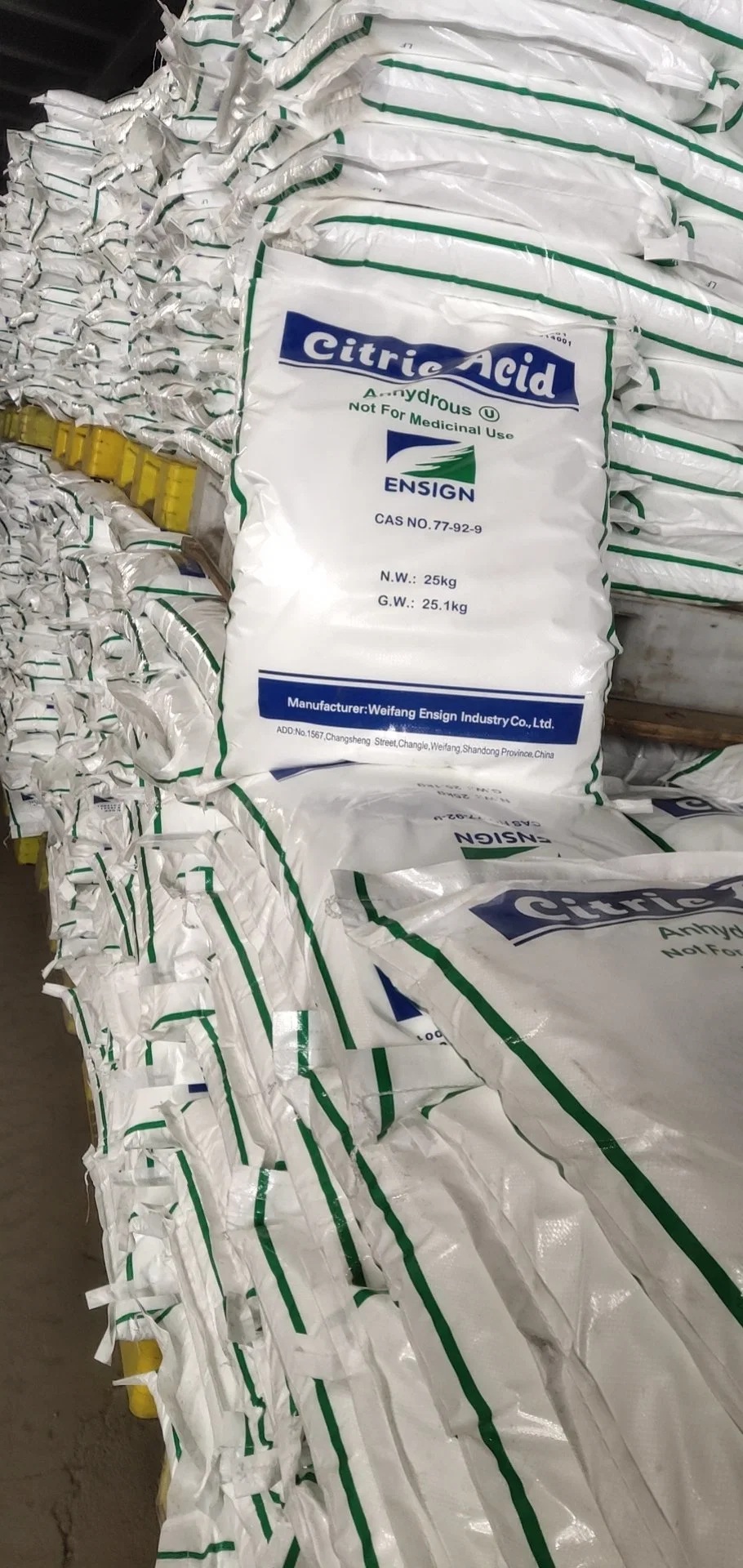 Original Factory Supply Citric Acid Monohydrate Brand Ensign CAS No.: 5949-29-1