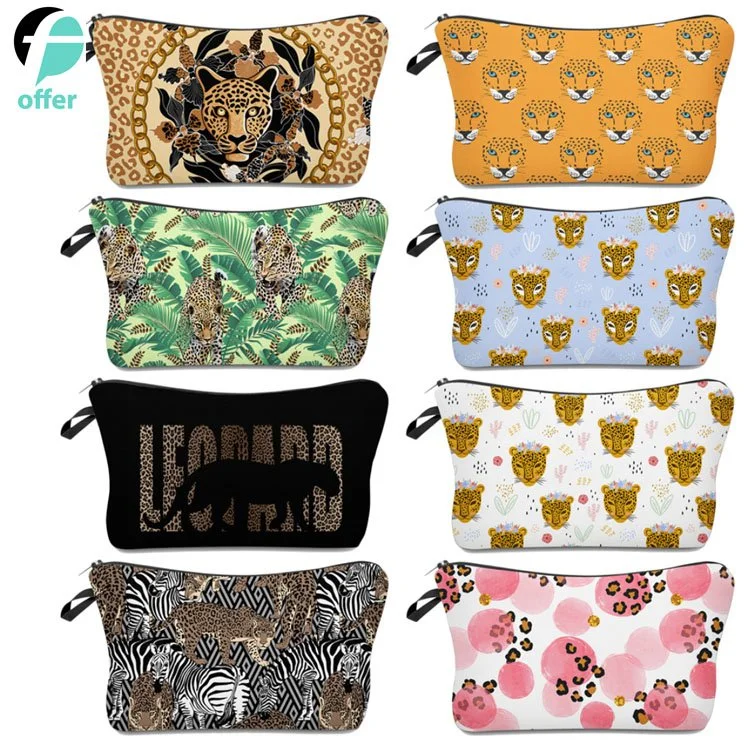 Makeup Bags Cosmetic Pouch Travel Zipper Cosmetic Organizer Toiletry Bag Printing Pencil Bag for Women Girls Supplies Christmas Gift