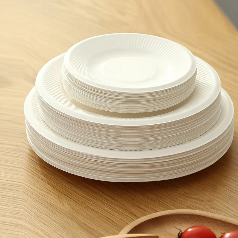 Party Disposable Degradable and Environmentally Friendly Bagasse Tableware 6 7 8 9 10 Inch Disc Paper Plate