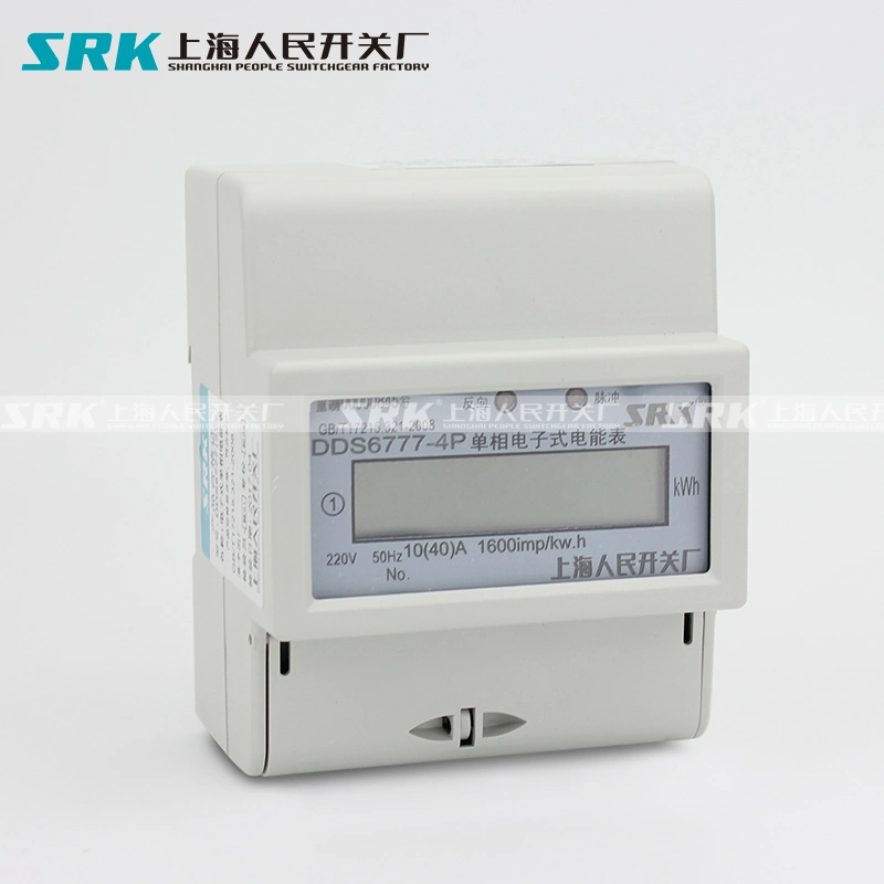 Dds6777 4p Single Phase LCD DIN Rail Watt-Hour Energy Kwh Meter