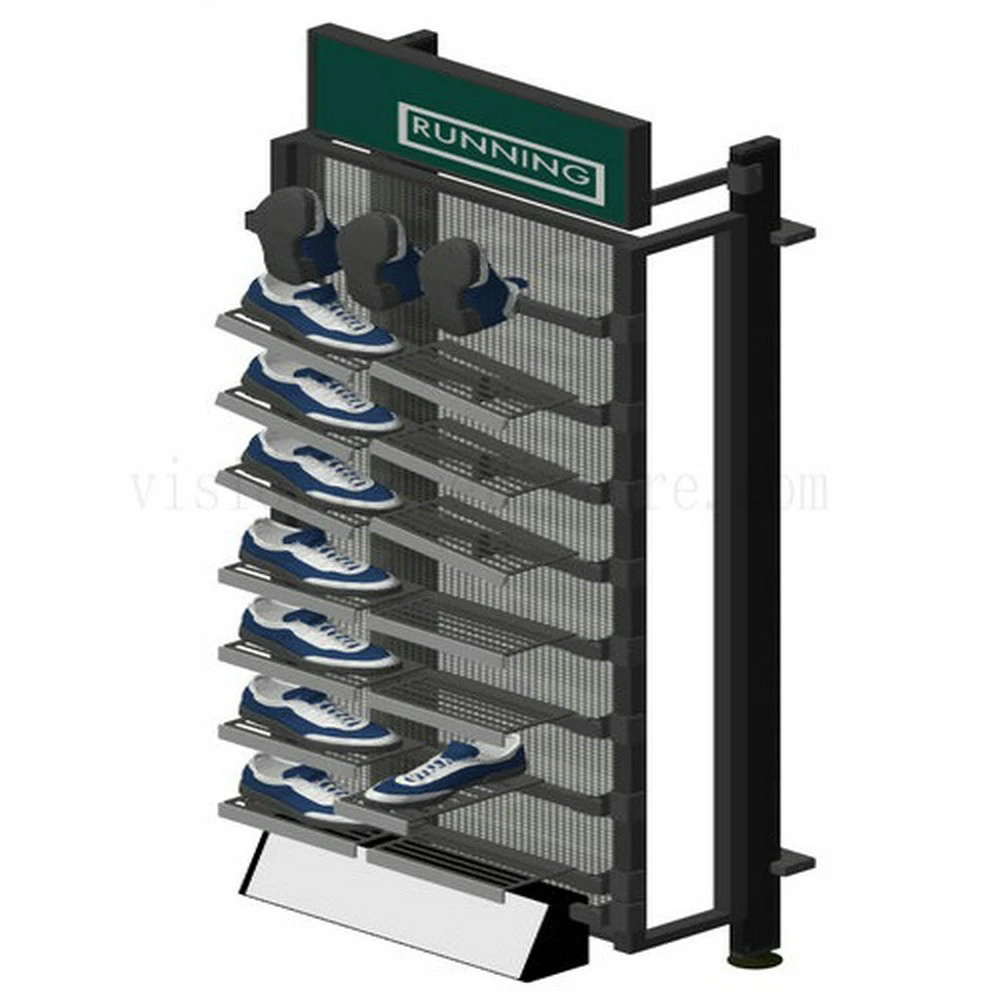Personalizar la pantalla de la fábrica de zapatos para rack de montaje Almacén de estantería para zapatos