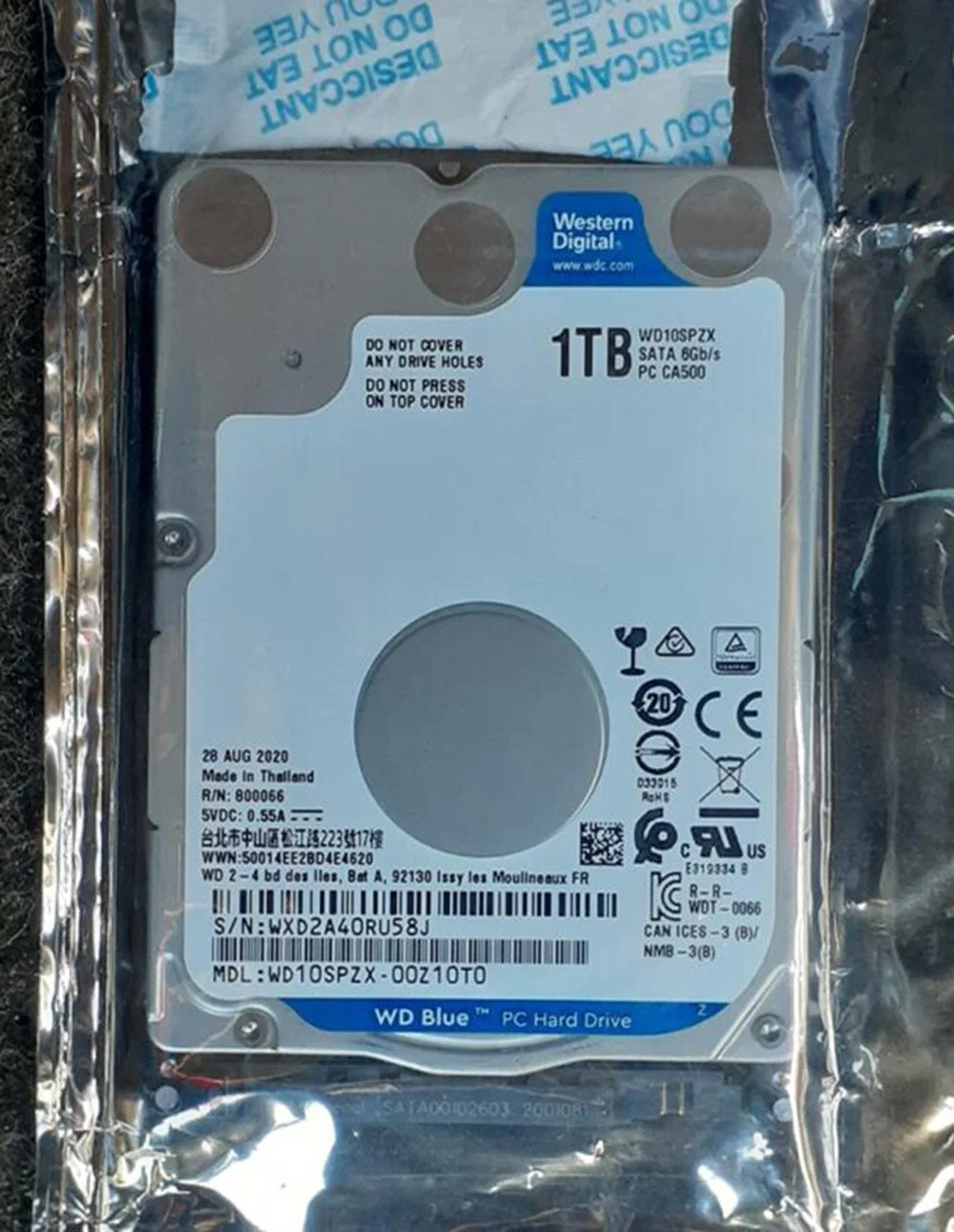 Western Digital Blue Disco Rígido 1TB Disco Rígido para Laptop 2.5" SATA 6GB/S 128MB Wd10spzx SSD/HDD