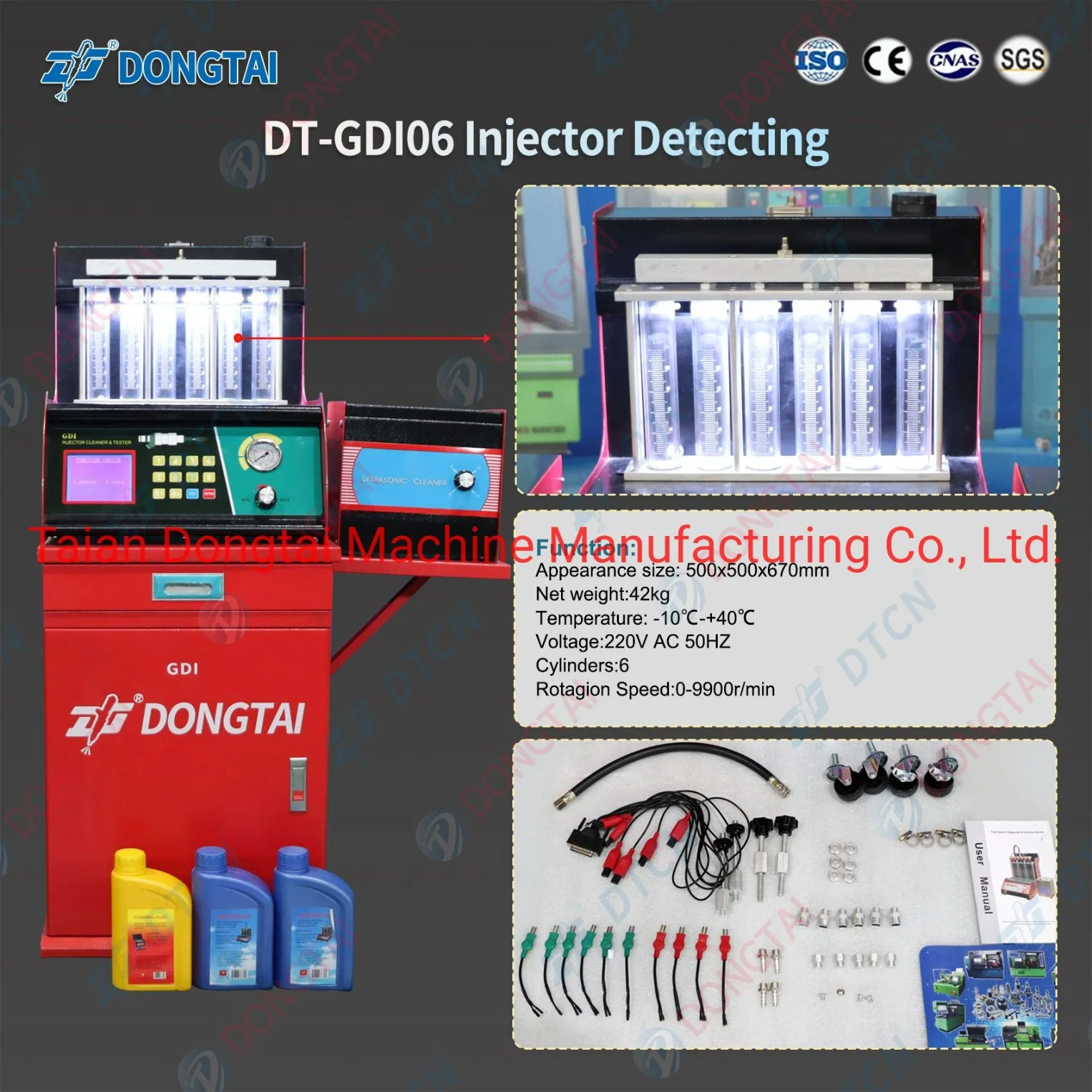 Dongtai Gdi06 Automatische Gasoline Direct &amp; Port Injection Tester für Benzin Auto Injektor Test und Ultraschall sauber Injektor Tester Und Reiniger