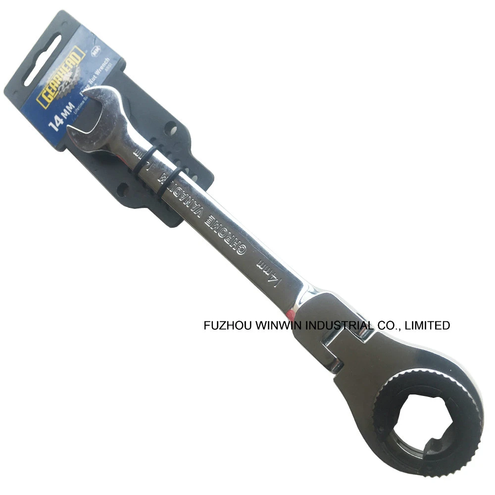 Flexible Head Ratchet Flare Nut Wrench Flare Nut Spanner (WW-FNW02)