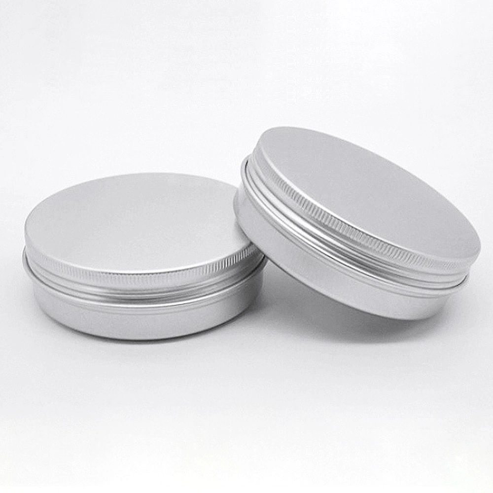 Empty Aluminum Screw Top Round Candle Cans Cosmetic Packaging Silver Metal Tin Aluminum Jars