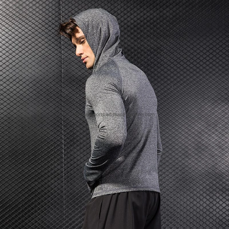 Otoño gruesa capa de Deportes Gimnasio la ejecución de la formación Casual chaqueta con cremallera de manga larga Hoodie de desgaste de secado rápido