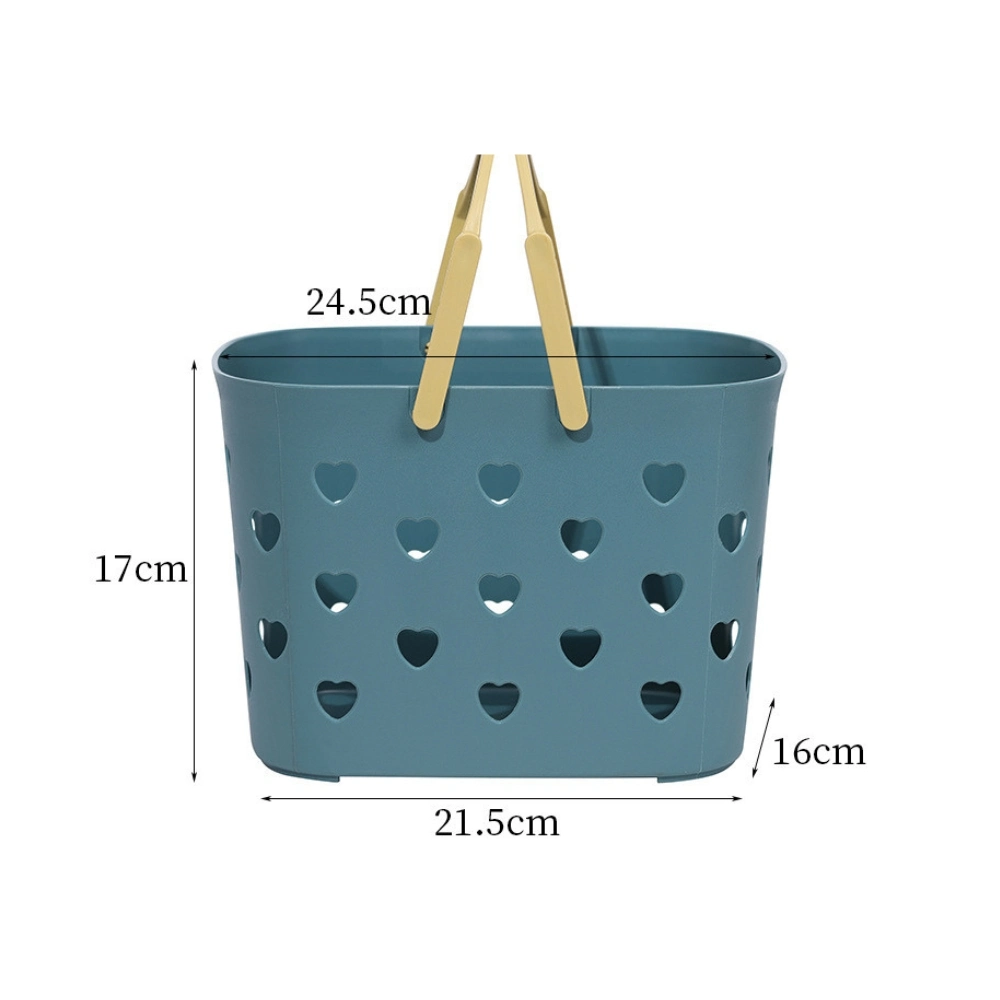 Fruit Basket Tray with Handle Plastic Bathing Heart Pattern Ci24313