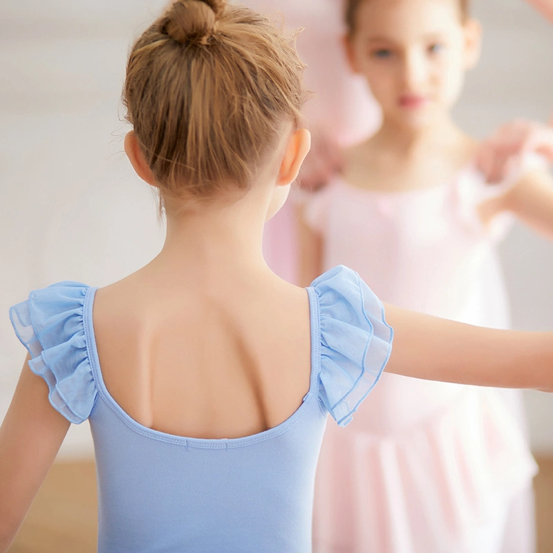 Camiseta de manga corta la formación de la danza Ballet ropa de vestir para niñas