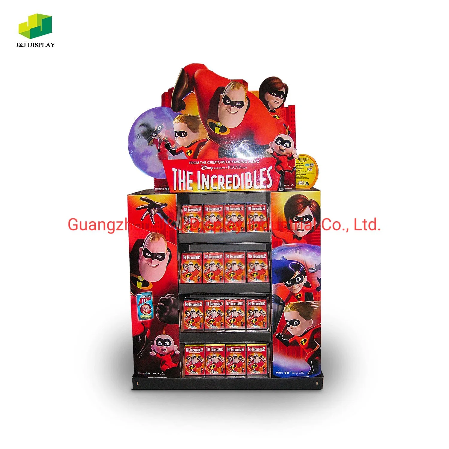 Customized Four Sided Retail Store Cardboard Snack Stand Display, Drink Pop Display Rack