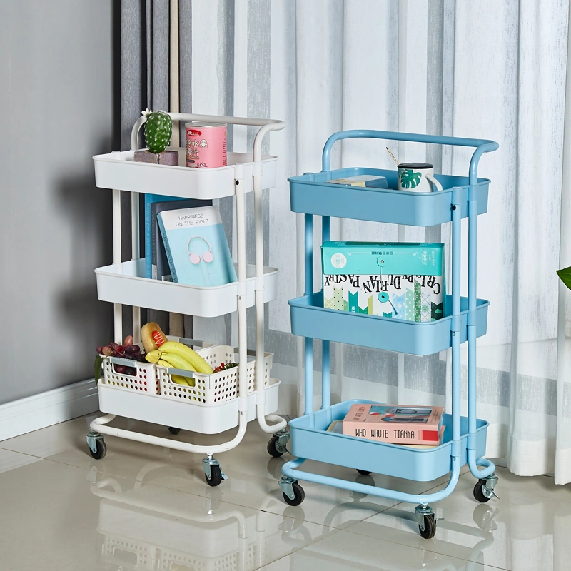 Good Sale 3-Tier Mesh Kitchen Storage Trolley Organizer Craft Cart