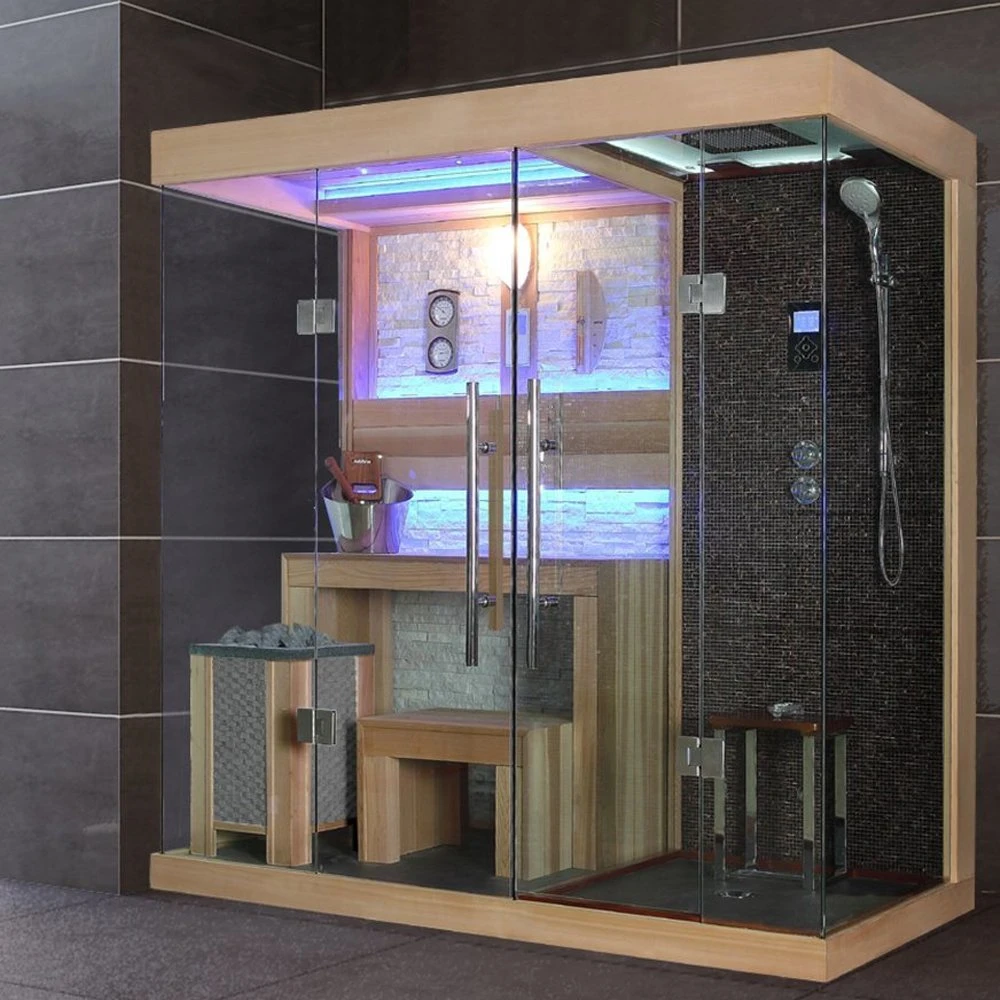 Finland Solid Wood Sex Japanese Cabine De Sauna Preo Room Sauna Steamsteam Shower 1 Person