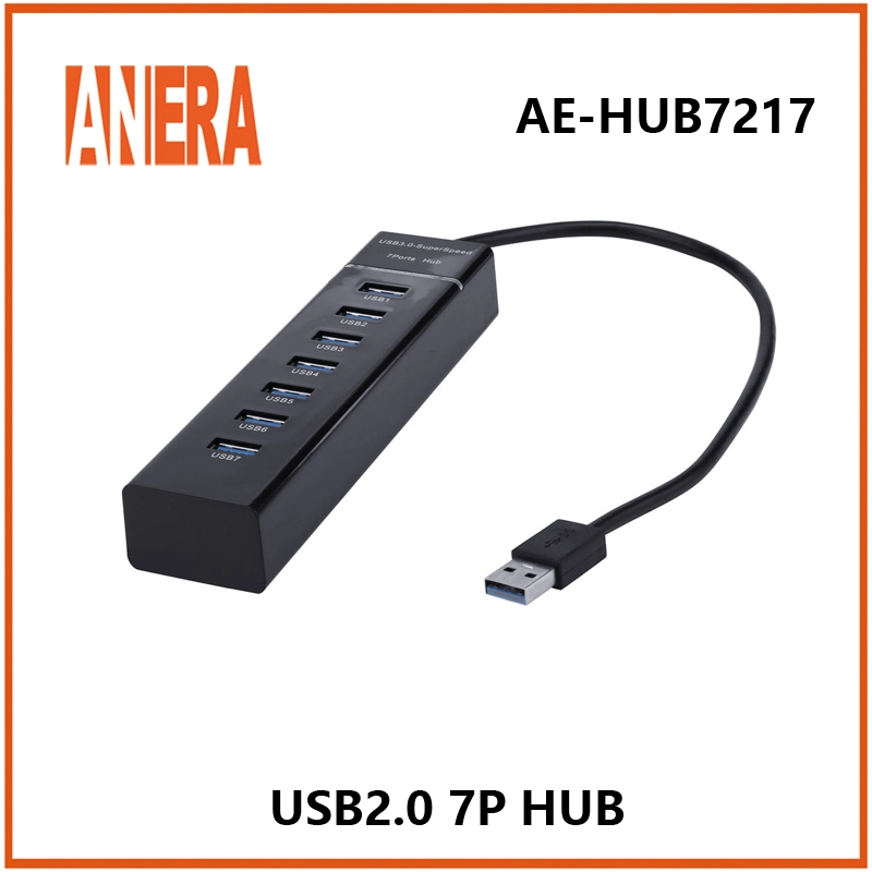 Hub USB 2.0 de 7 portas de alta velocidade com cabo de 40 cm Para computador portátil