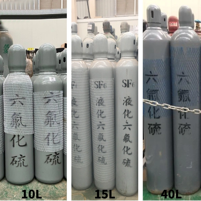 High Pressure Seamless Steel Sulfur Hexafluoride Gas 99.999% Cylinder Sf6 Gas