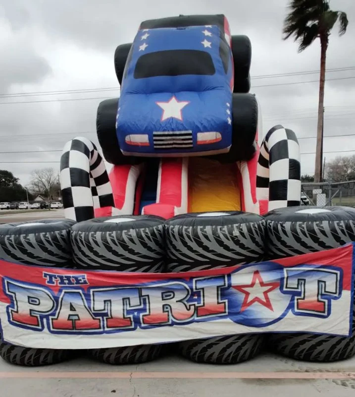 18FT Patriot Monster Truck Slide Inflatable Race Car Water Slide