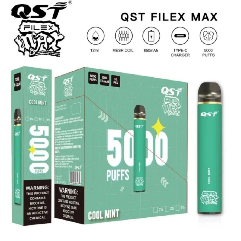 2023 Nouveau populaire QST cassette à usage unique Filex Max 5000 puffs 12 ml E- liquide de gros I Vape