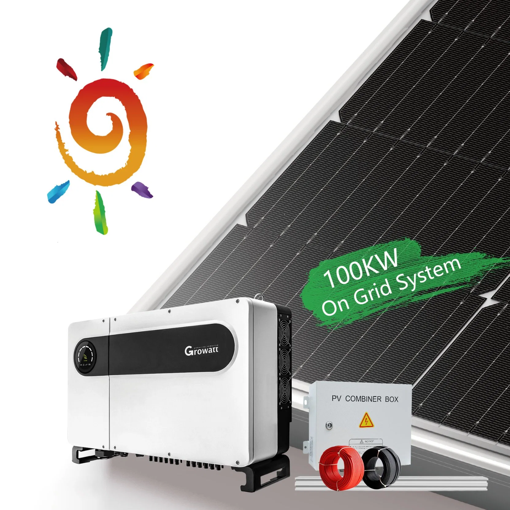 Solar Grid Tied System 100kw Full Set Growatt Solar Project