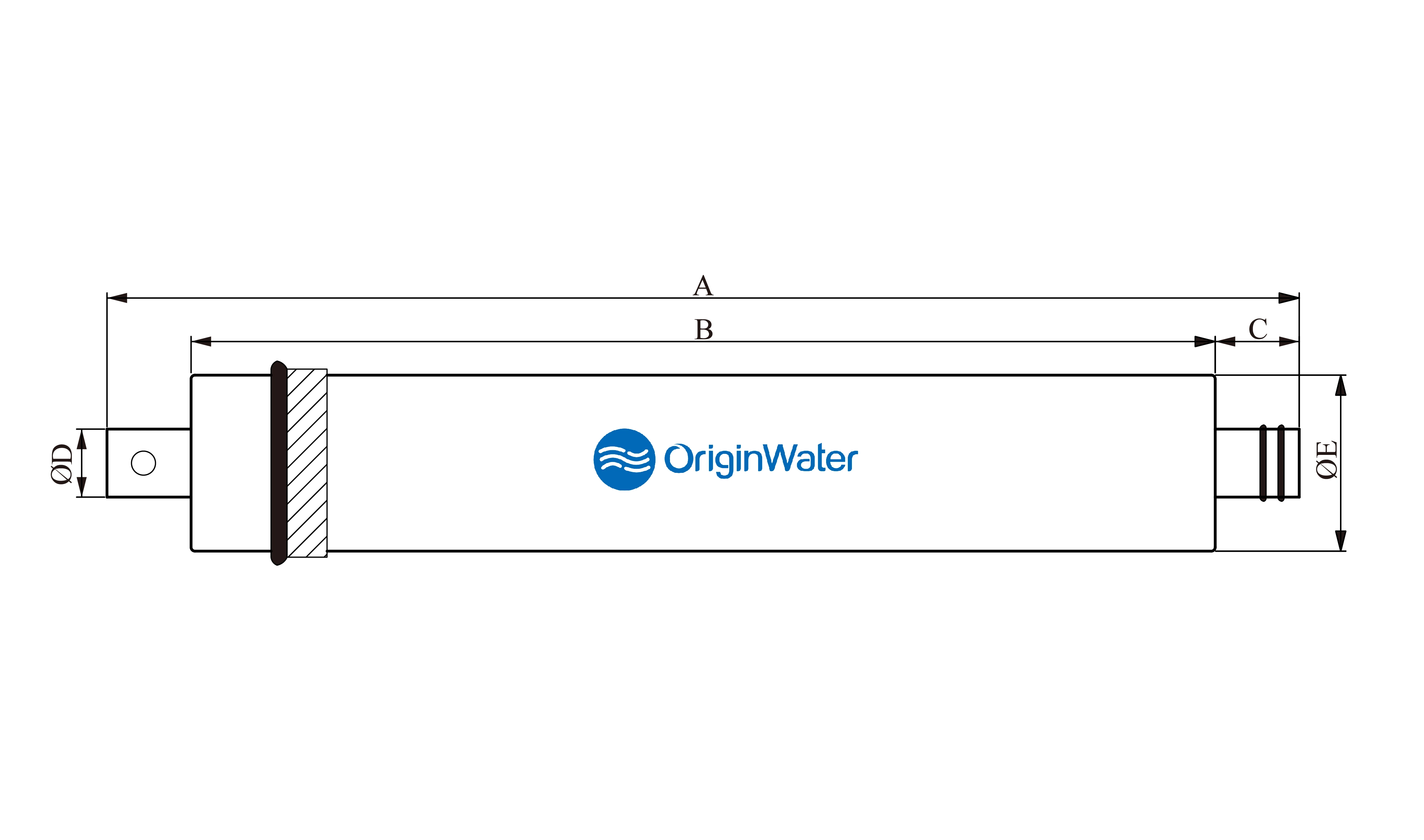 1812-75 Purificador de agua para el hogar agua potable RO membrana de ósmosis inversa Elemento