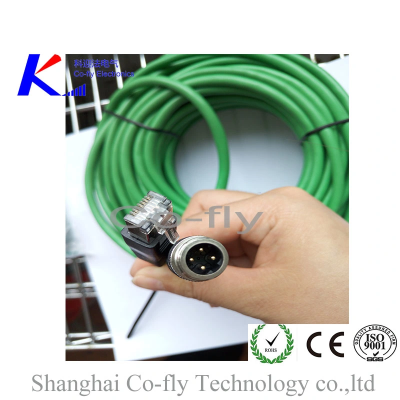 RJ45 Male with M12 D Coding 4 Pins Shielded Electrical Cable Plug Connector