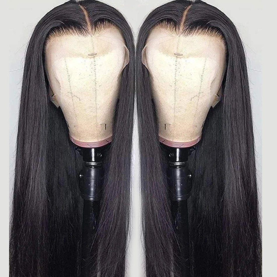 Wig. Frente cabelo transparente Natural Full Lace Virgin brasileiro HD