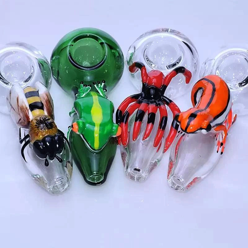 Factory Wholesale/Supplier 3D Animal Modeling Glass Smoking Hand Pipe Glass Tobacco Spoon Pipe