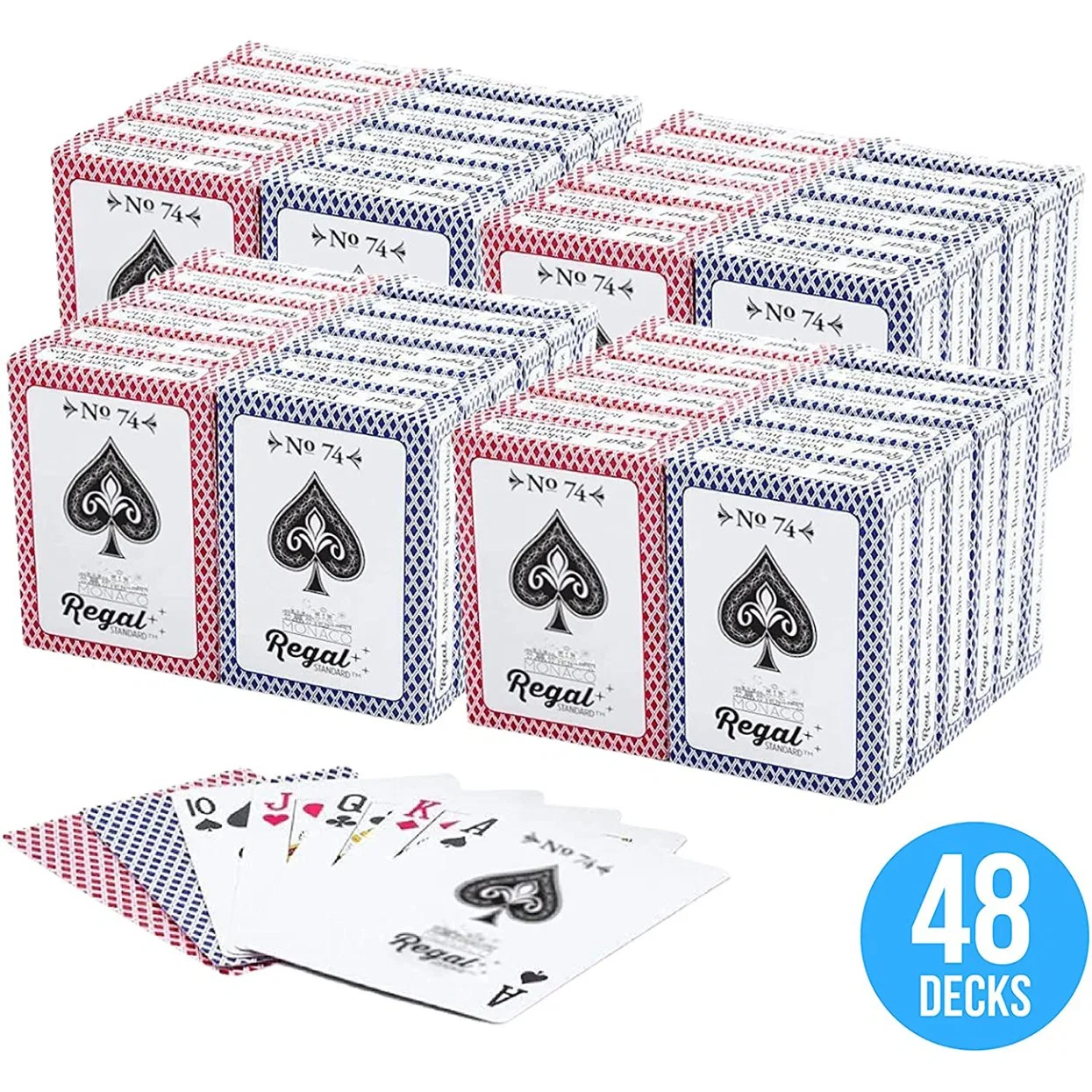 Poker Size, Standard Index Bulk Playing Cards 48 Pack