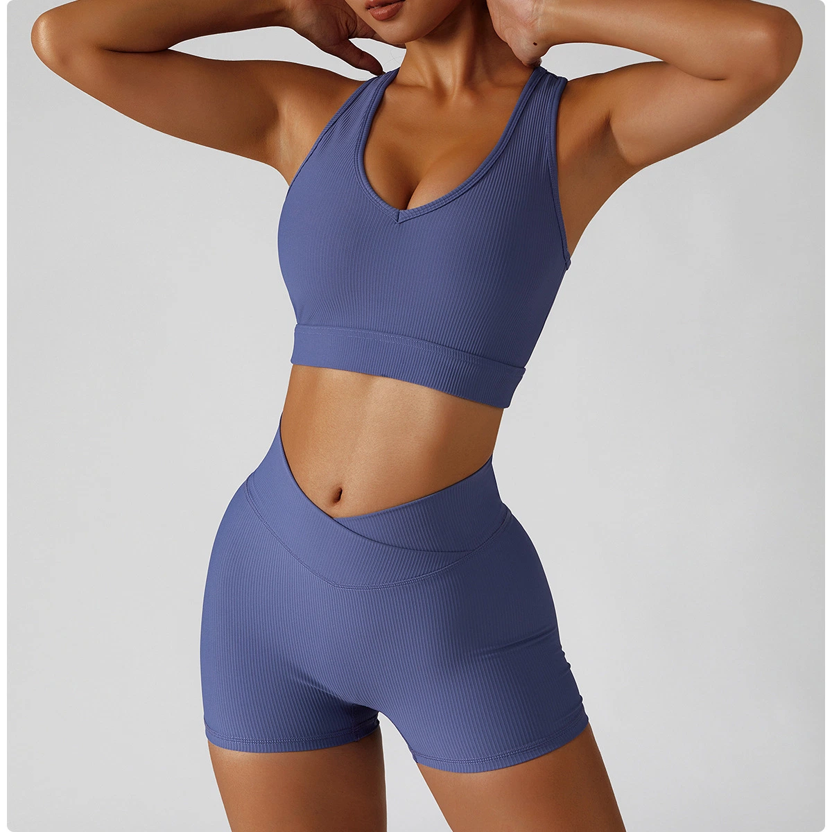 Wholesale/Supplier Custom Bra and Shorts Yoga Suit Women&prime; S Sports Wear Outdoorsy Tights Speed Dry Running Suit Fitness Suit