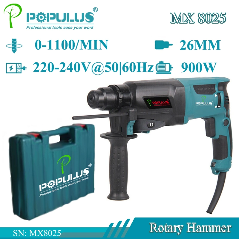 Populus nueva llegada martillo perforador de Calidad Industrial herramientas eléctricas de 900W martillo eléctrico para el mercado brasileño