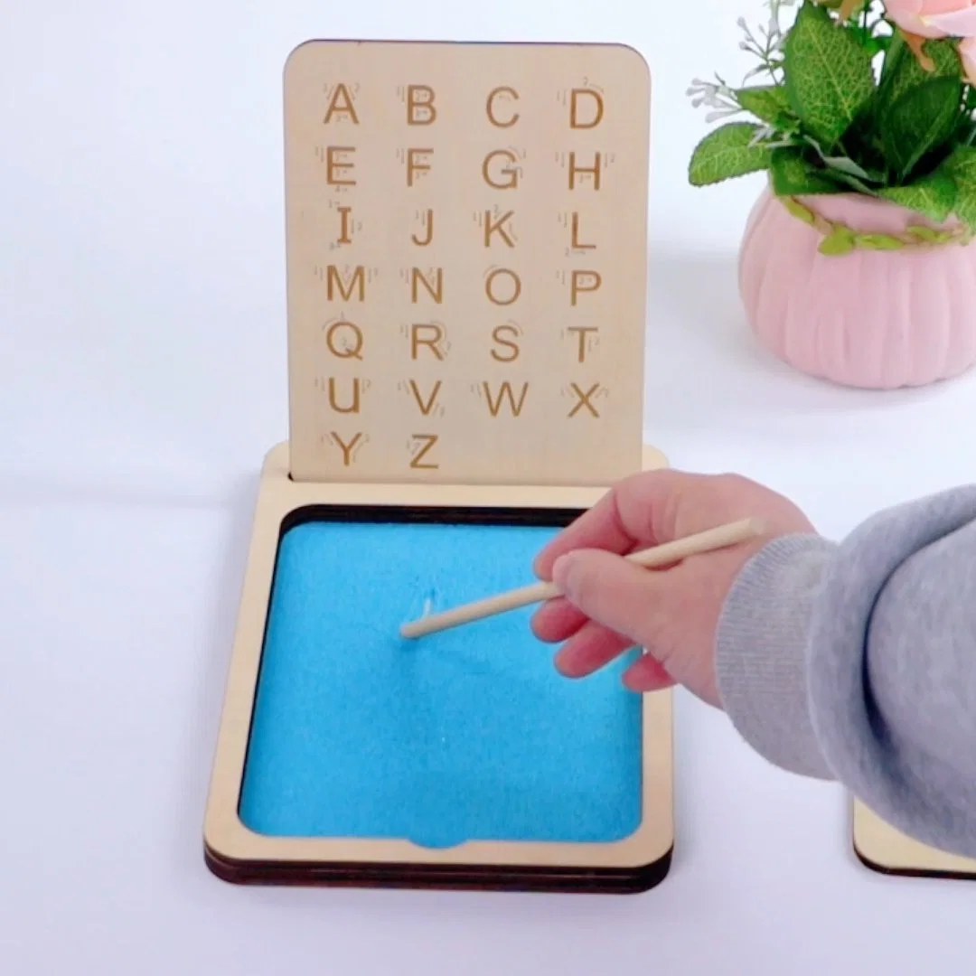 Montessori Educational Toys Wood Arabic Alphabet plateau d'écriture