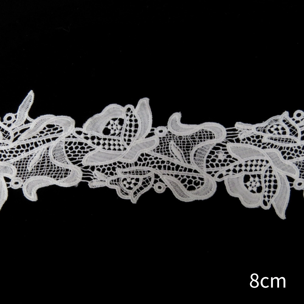 Embroidery White Lace Trim Clothing Textile Accessories Water Soluble Lace Fabric