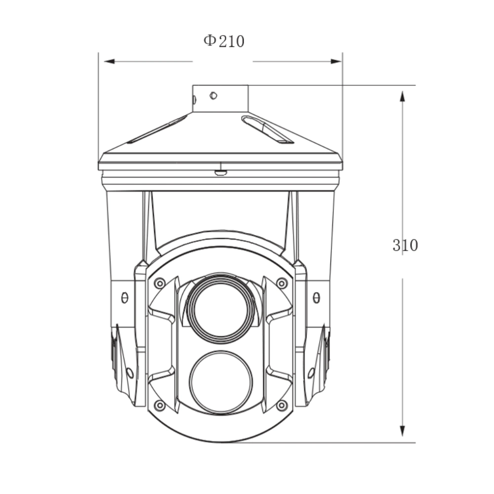 2MP de alta velocidade 33X Onvif Bi-Spectrum Segurança camera para proteção contra incêndio