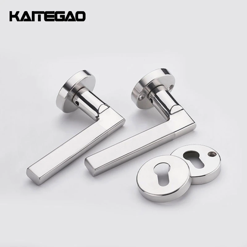 Square Pull Bar Chrome Door Lever Handle Lock