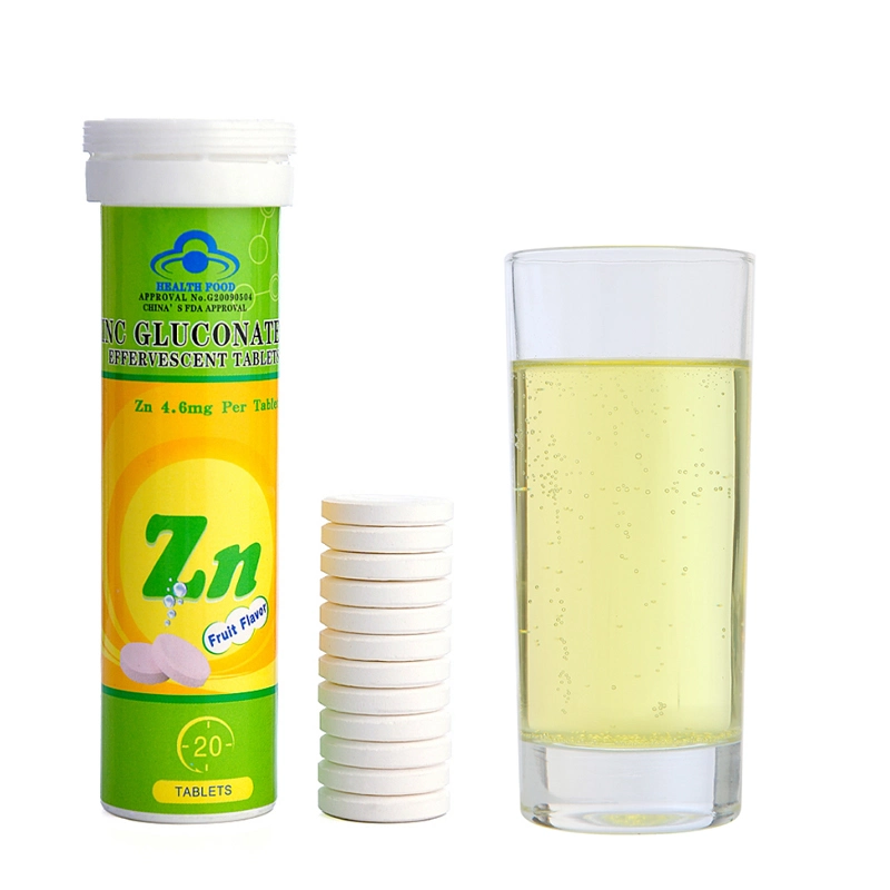 Zinc Gluconate Effervescent Tablets for Zinc Supplements of Children and Adults