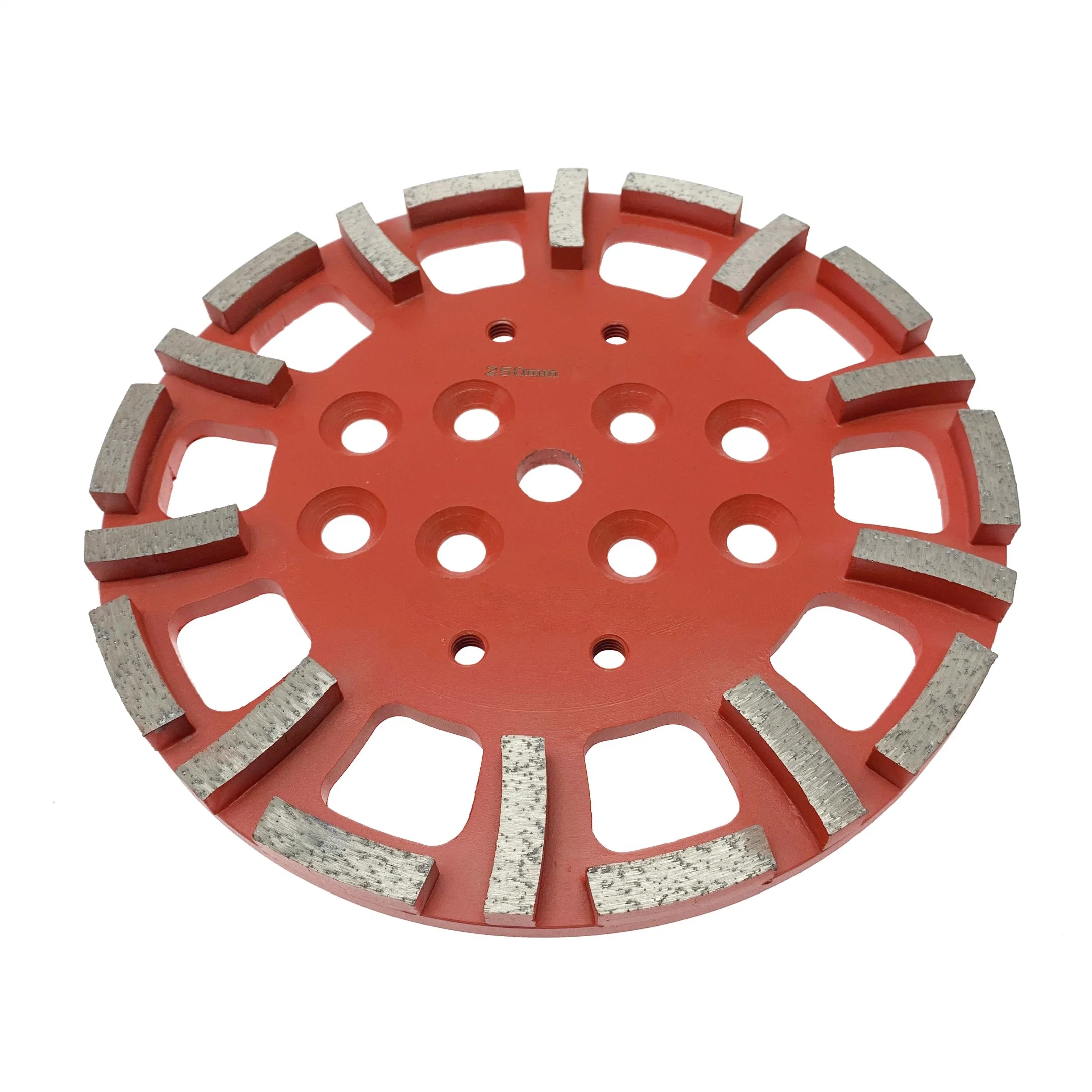 Premium Grade Silver Brazed 10in Sharpening 250mm Red Diamond Wheel Grinding Disc for Hard Concrete