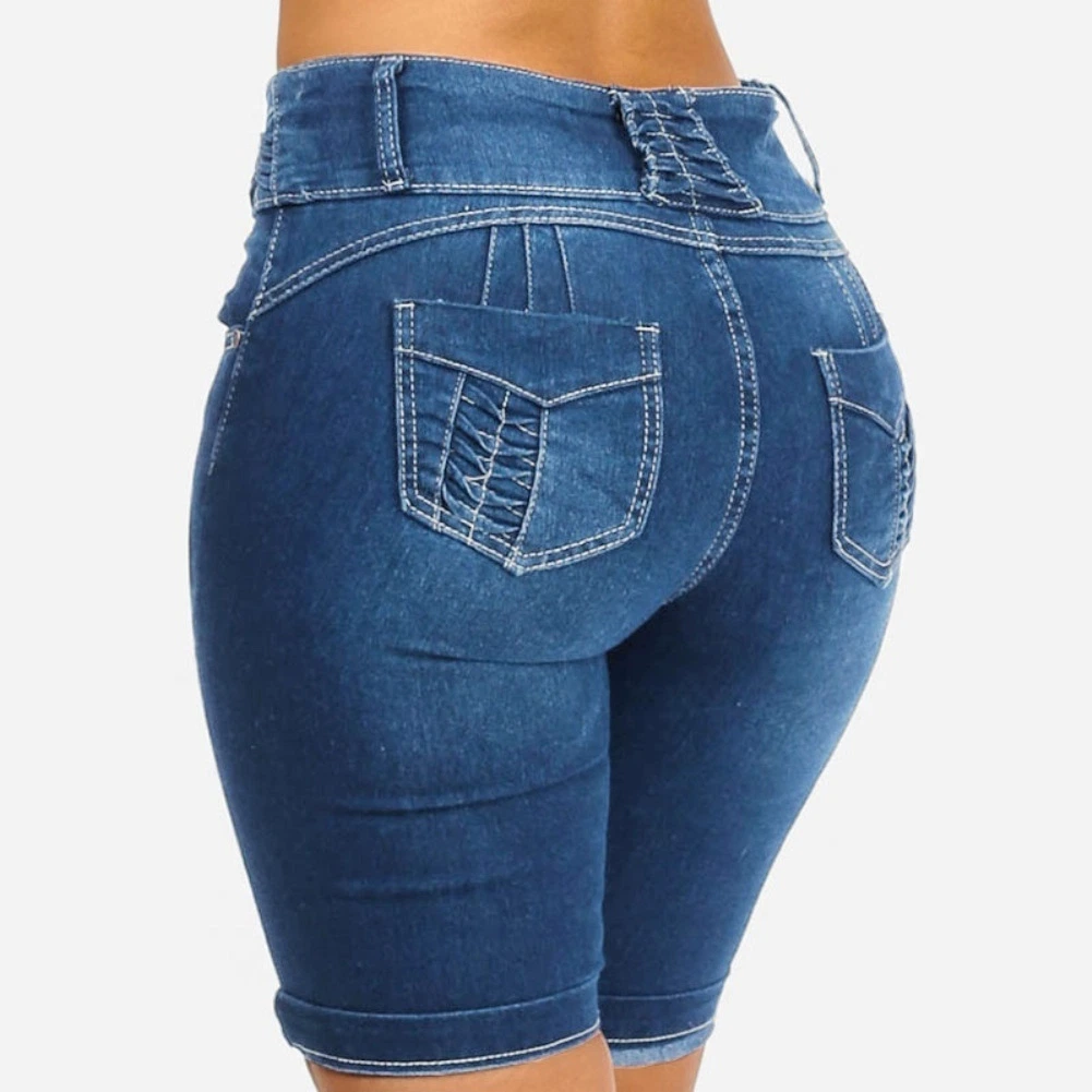 Mamá Jeans Summer Plus Size corto pantalones cortos denim moda