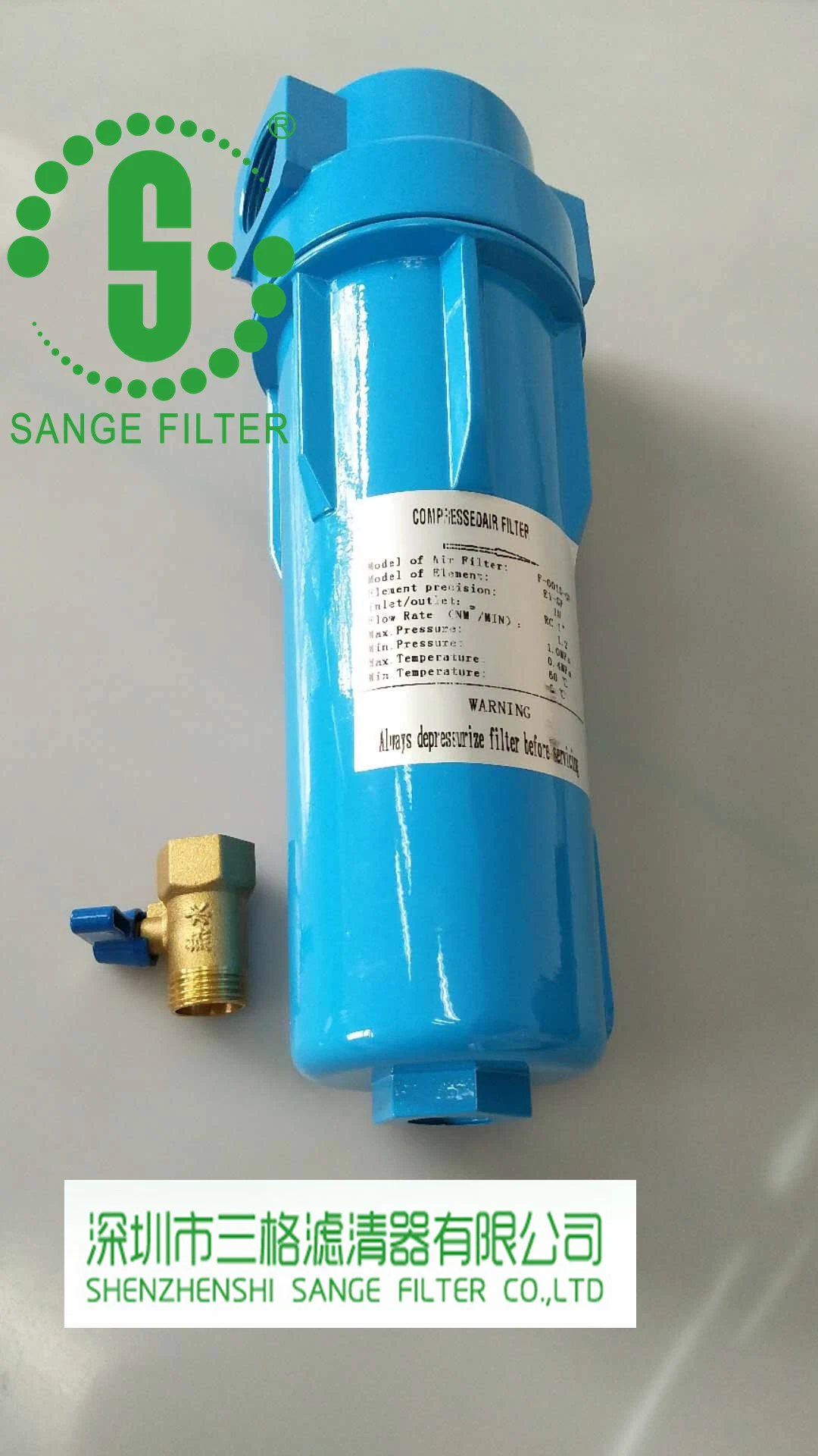 Compressed Air Filter F-0010-He F-0010-Gp Line Element Filter